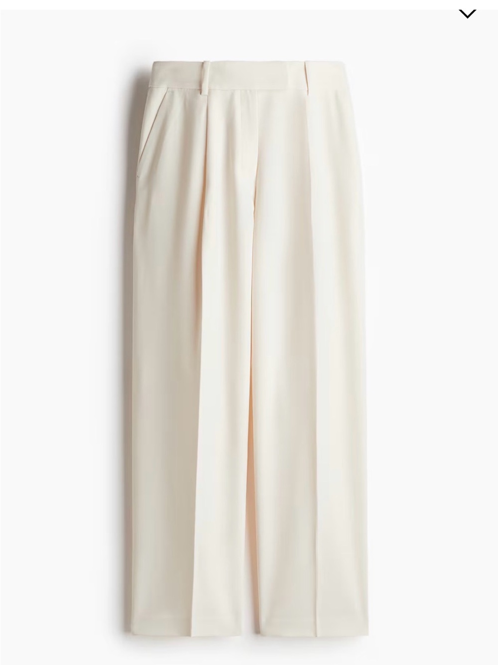 H&M Cream Wide-Leg Tailored Trousers